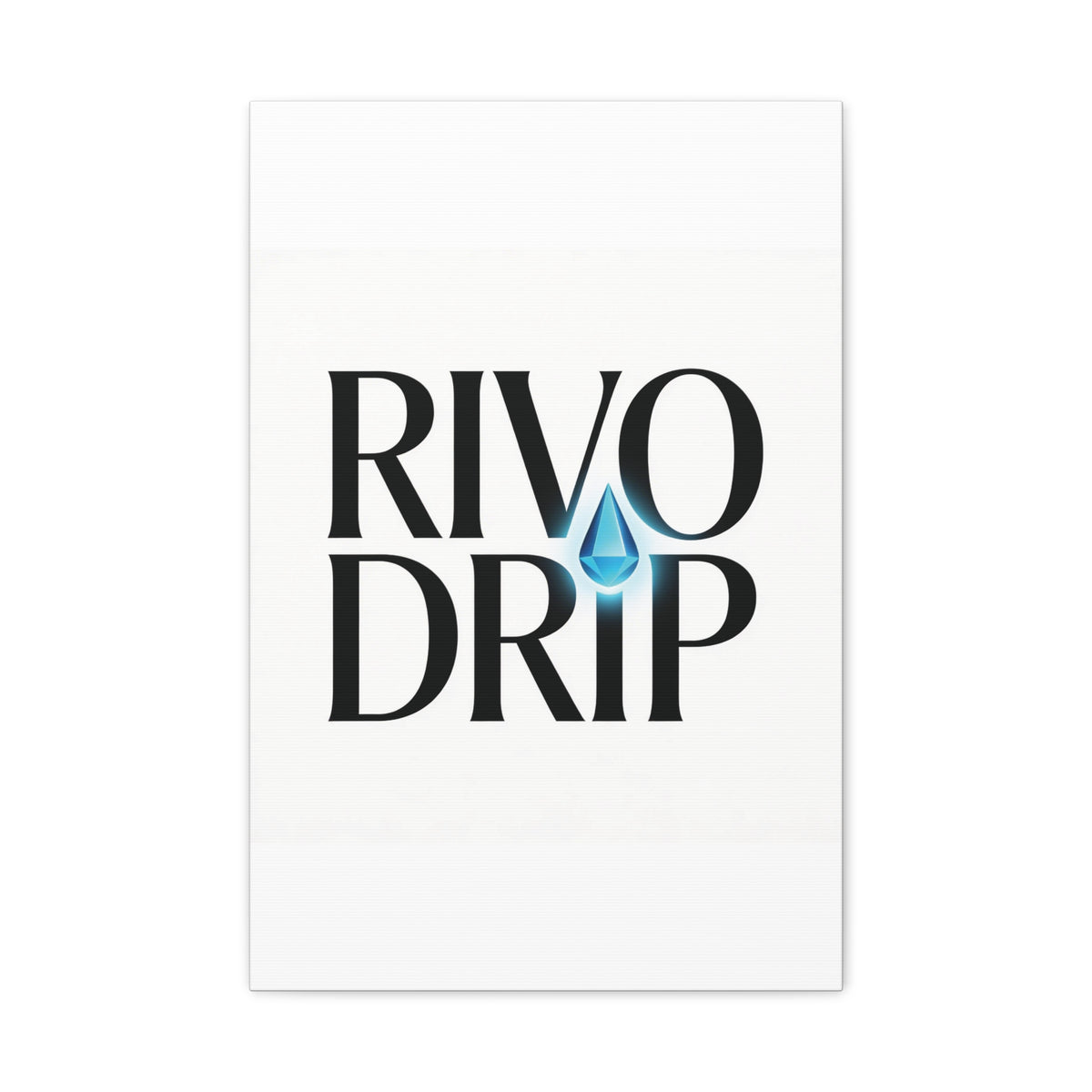 Personalize Logo Matte Canvas Print — Stretched Wall Art with Blue Droplet