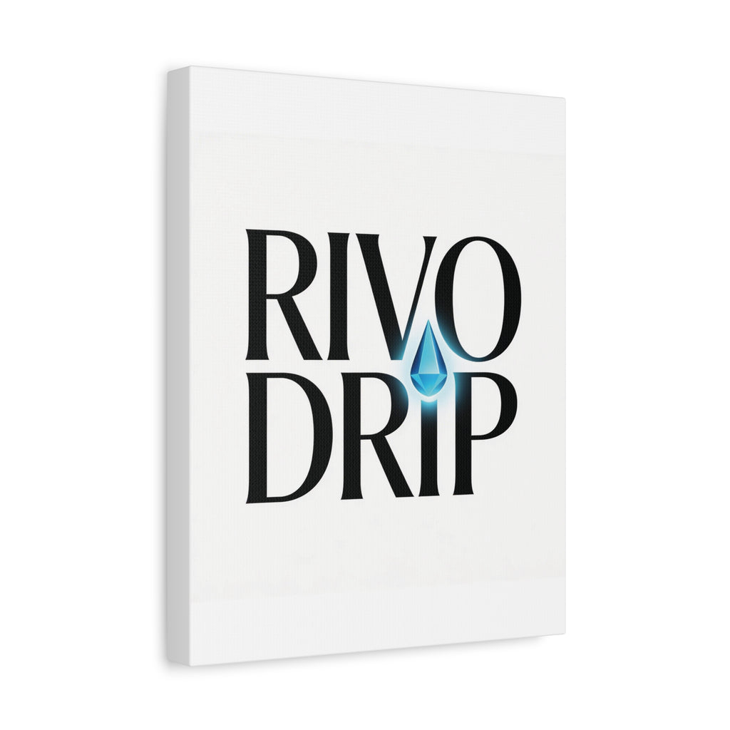 Personalize Logo Matte Canvas Print — Stretched Wall Art with Blue Droplet