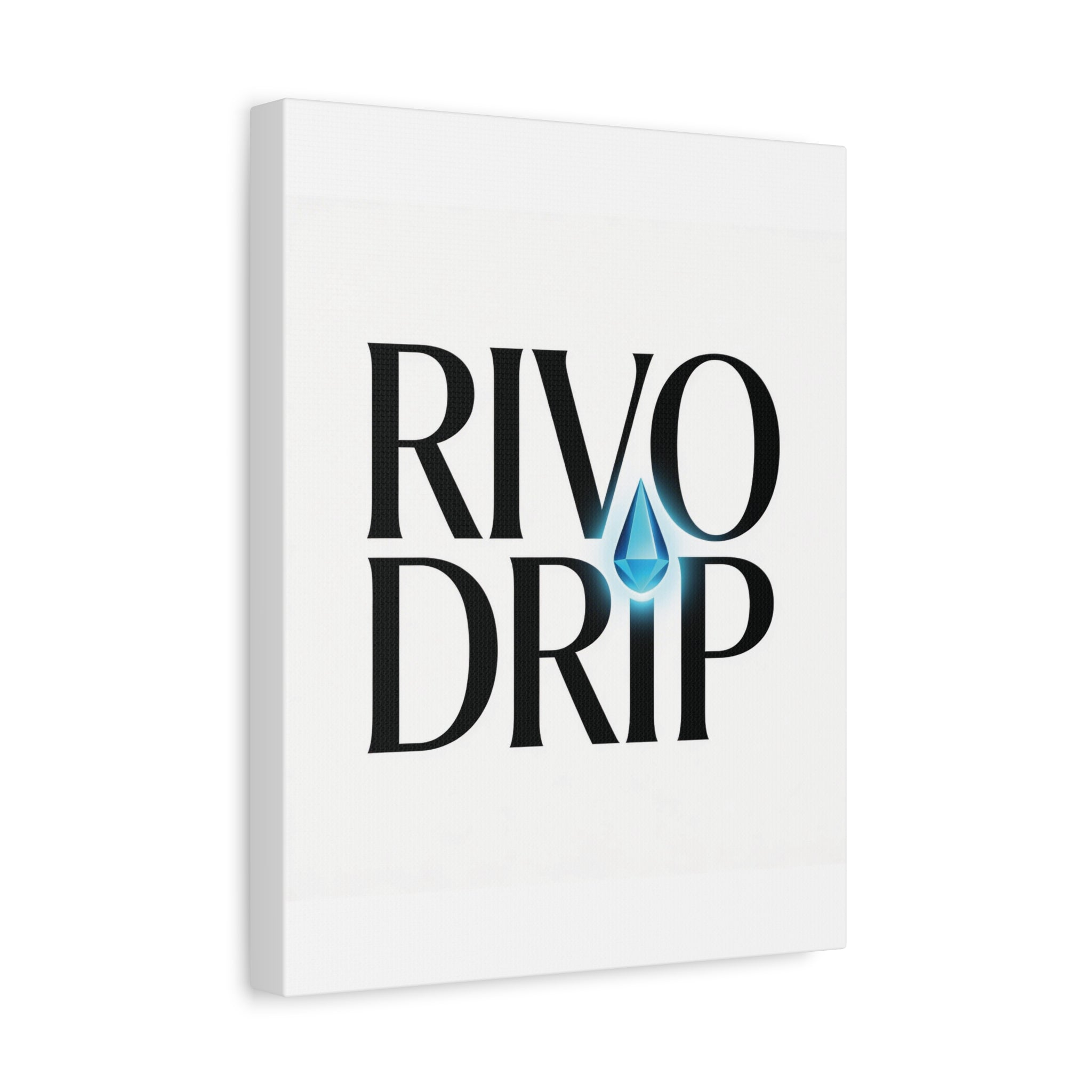 Personalize Logo Matte Canvas Print — Stretched Wall Art with Blue Droplet