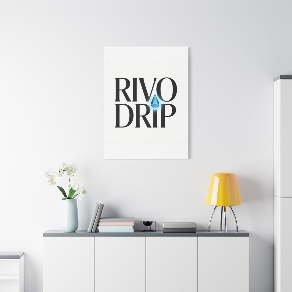 Personalize Logo Matte Canvas Print — Stretched Wall Art with Blue Droplet