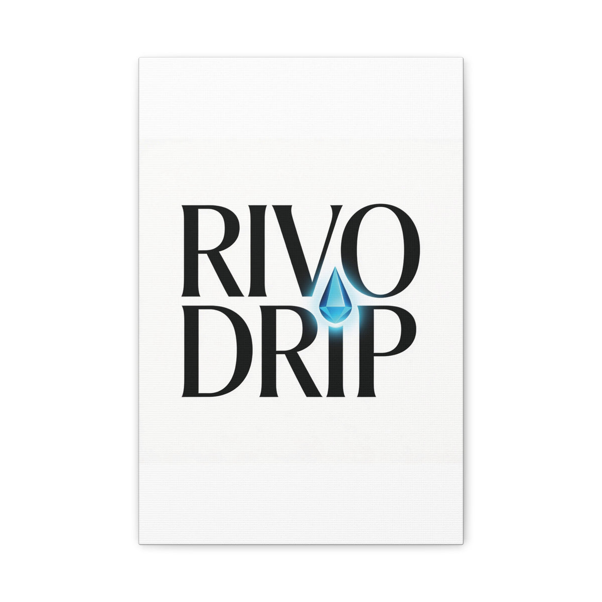 Personalize Logo Matte Canvas Print — Stretched Wall Art with Blue Droplet