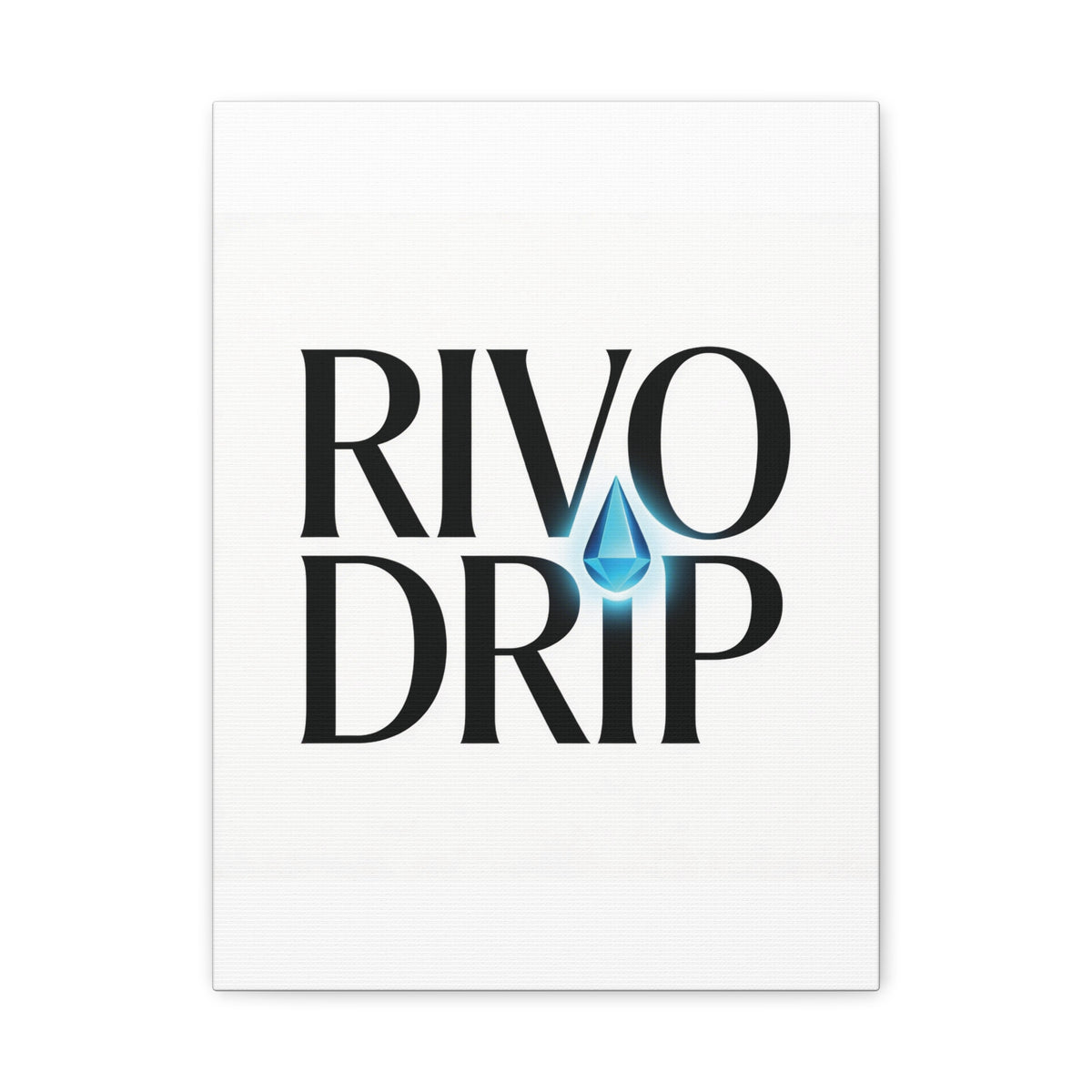 Personalize Logo Matte Canvas Print — Stretched Wall Art with Blue Droplet