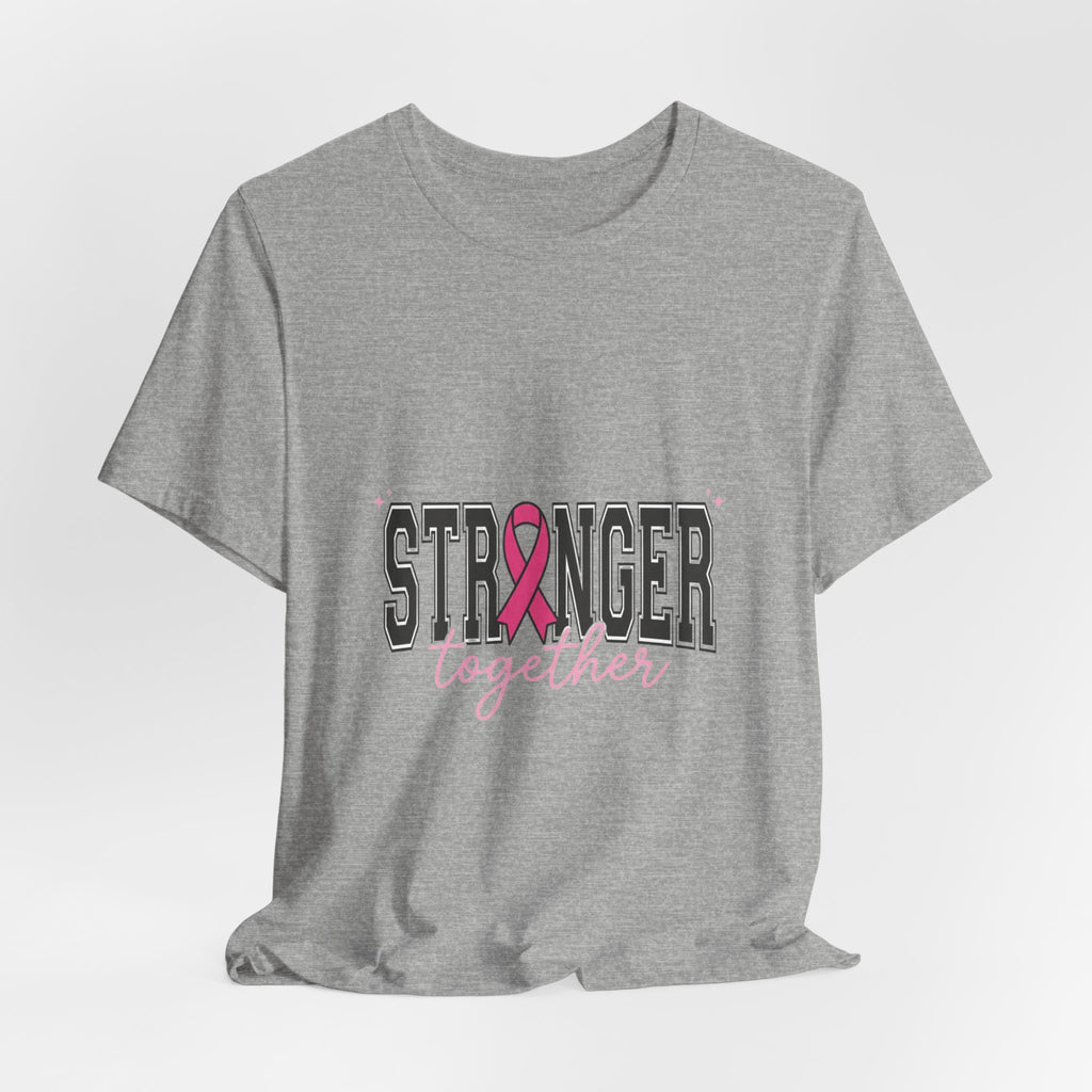 Stronger Together ribbon Tee | Breast Cancer Awareness, Pink Support