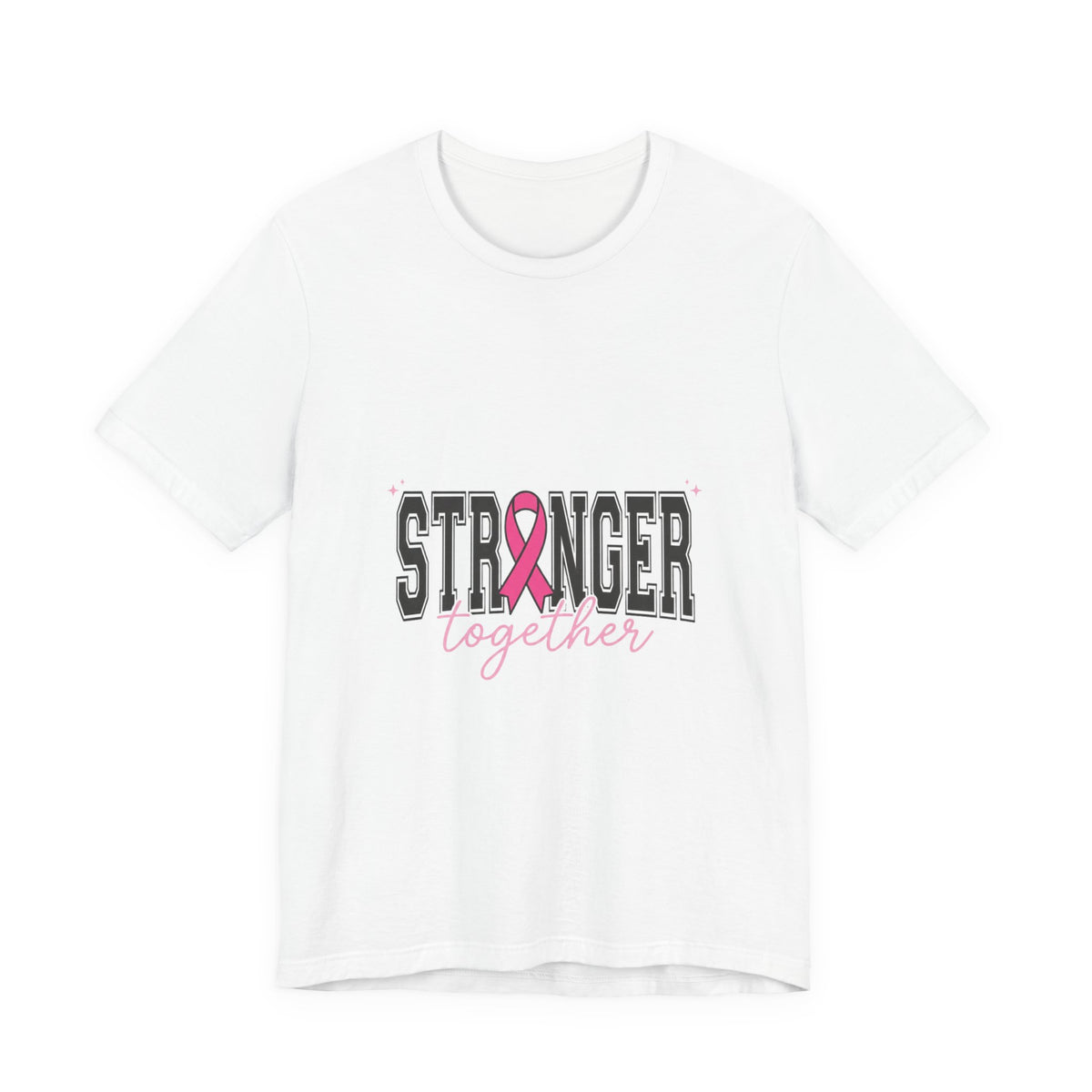 Stronger Together ribbon Tee | Breast Cancer Awareness, Pink Support