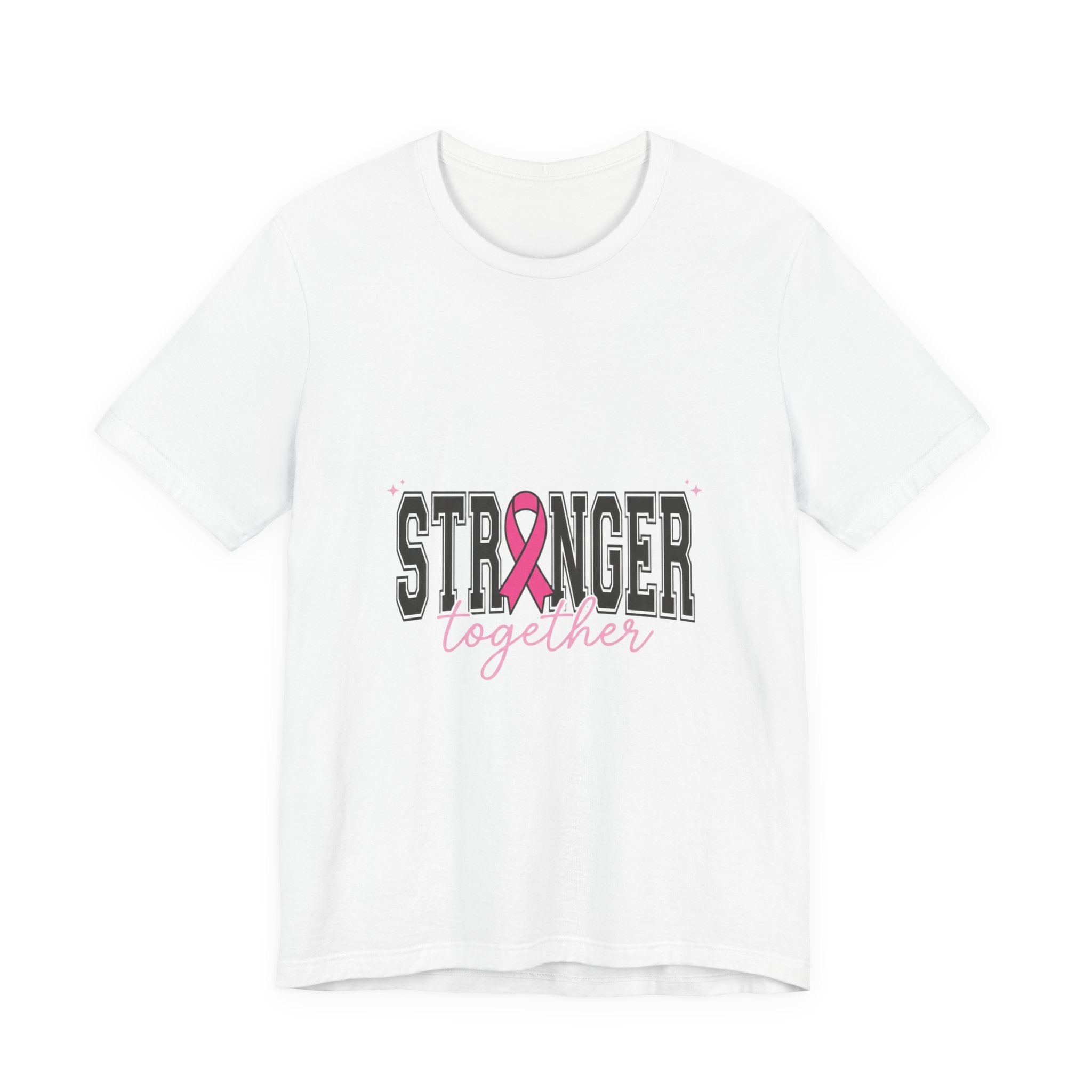Stronger Together ribbon Tee | Breast Cancer Awareness, Pink Support