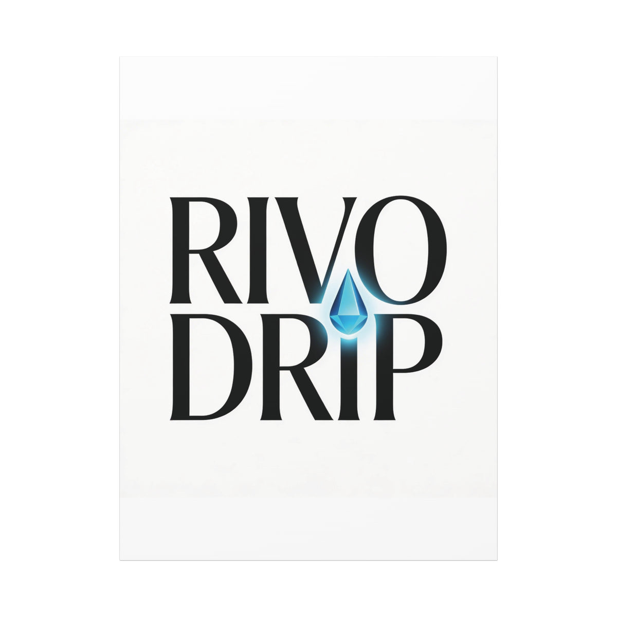 Personalize Logo Matte Canvas Print — Stretched Wall Art with Blue Droplet