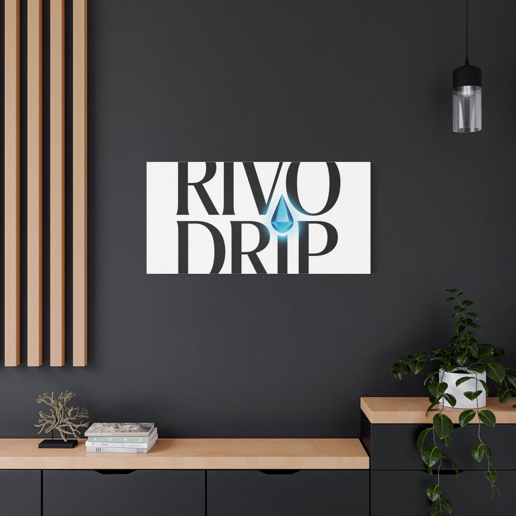 Personalize Logo Matte Canvas Print — Stretched Wall Art with Blue Droplet