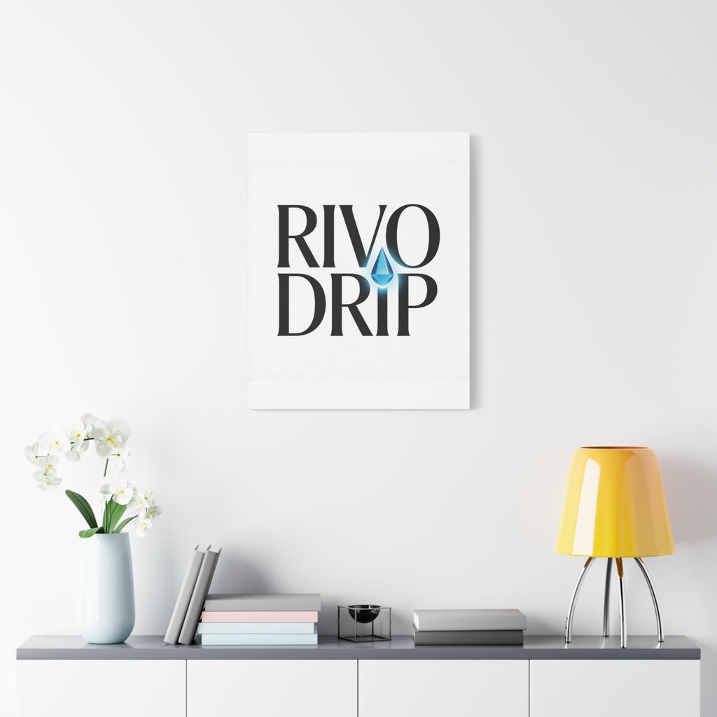 Personalize Logo Matte Canvas Print — Stretched Wall Art with Blue Droplet