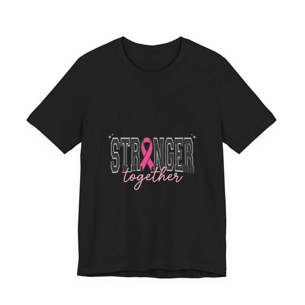 Stronger Together ribbon Tee | Breast Cancer Awareness, Pink Support