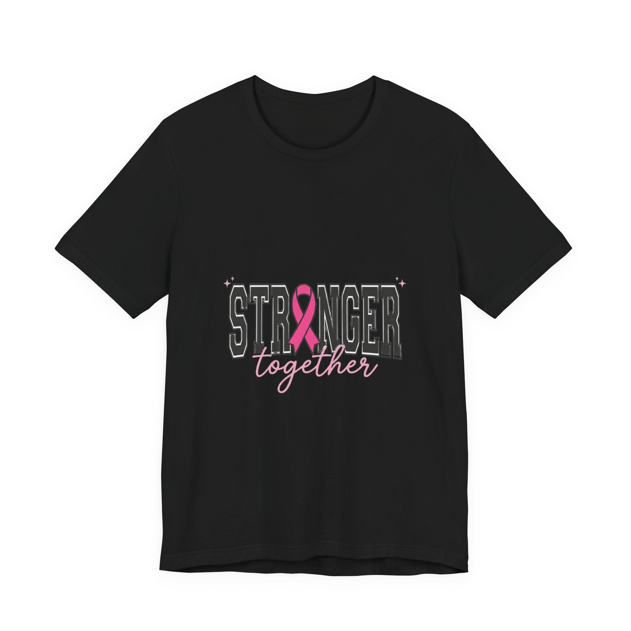 Stronger Together ribbon Tee | Breast Cancer Awareness, Pink Support