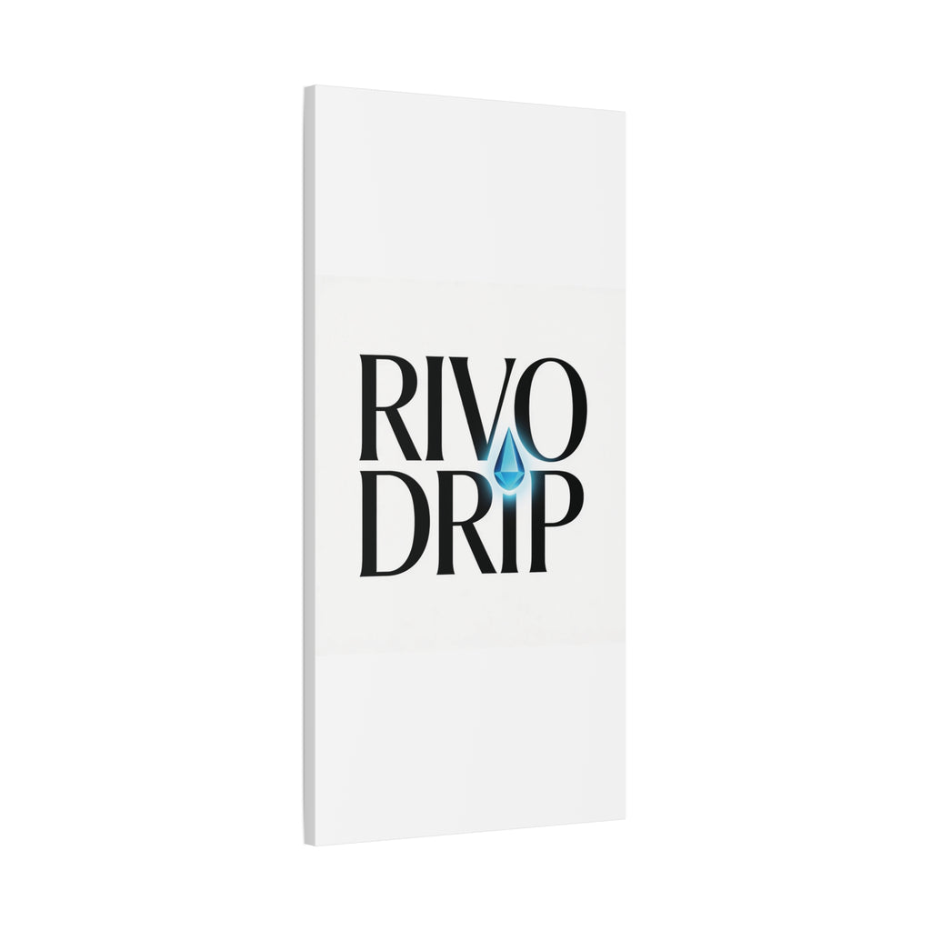 Personalize Logo Matte Canvas Print — Stretched Wall Art with Blue Droplet