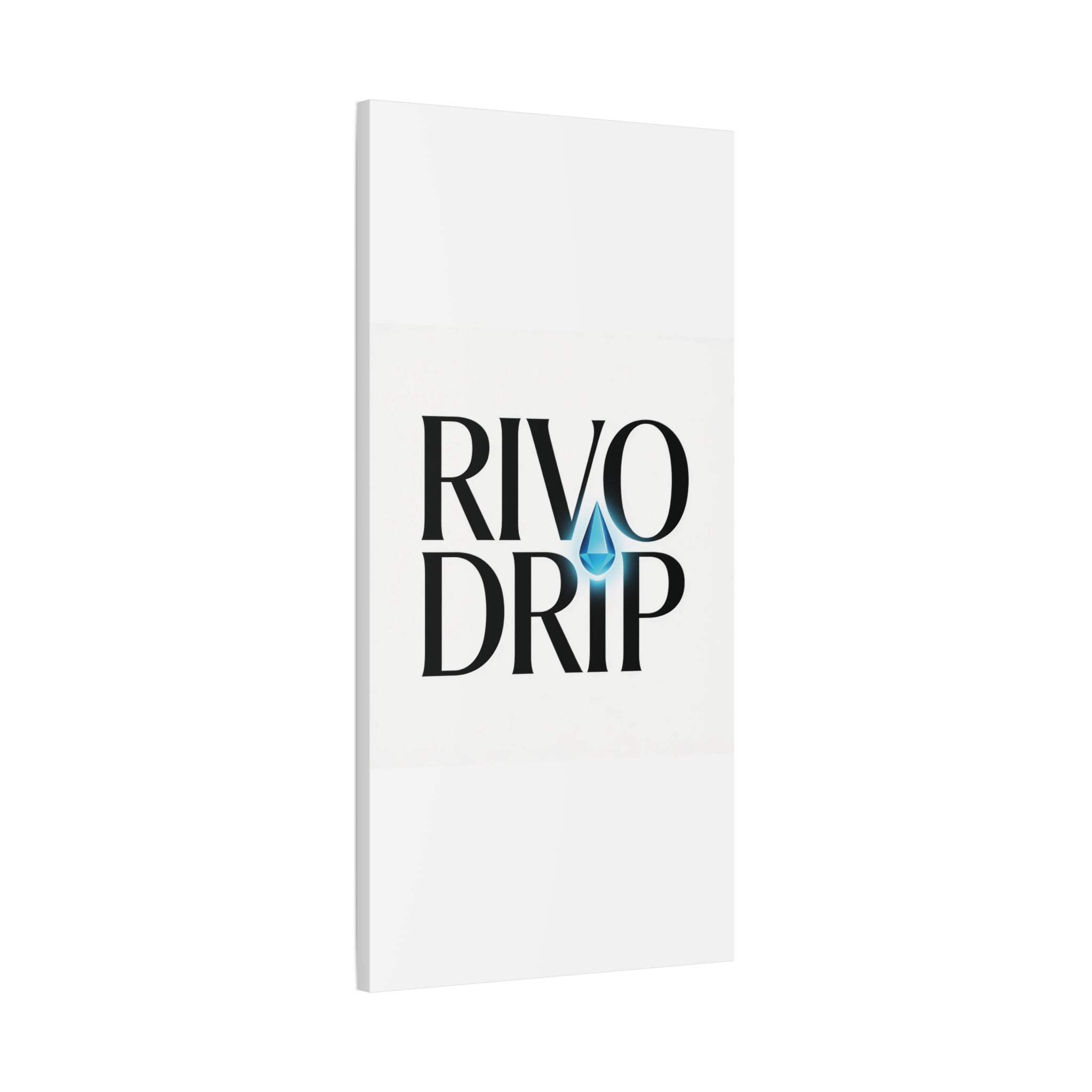 Personalize Logo Matte Canvas Print — Stretched Wall Art with Blue Droplet