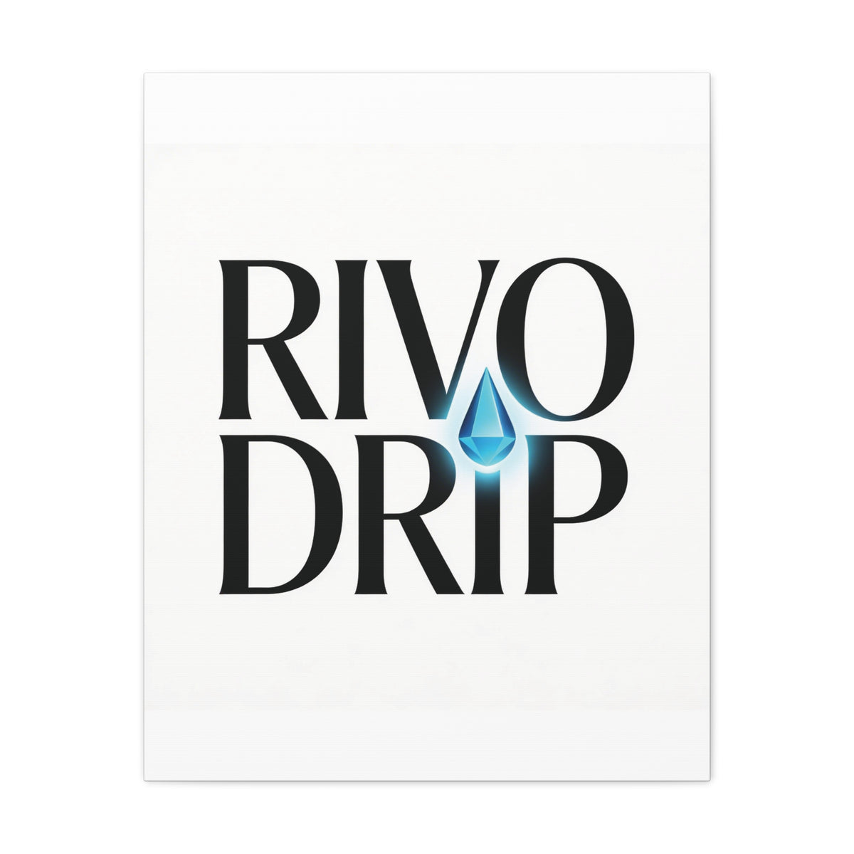 Personalize Logo Matte Canvas Print — Stretched Wall Art with Blue Droplet