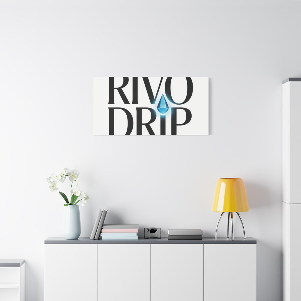 Personalize Logo Matte Canvas Print — Stretched Wall Art with Blue Droplet