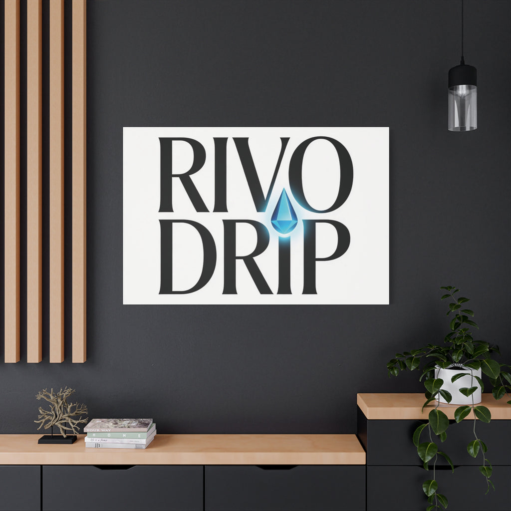 Personalize Logo Matte Canvas Print — Stretched Wall Art with Blue Droplet