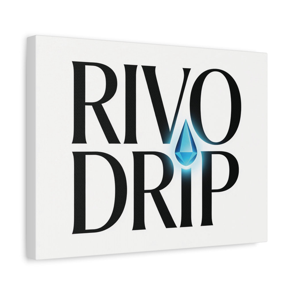 Personalize Logo Matte Canvas Print — Stretched Wall Art with Blue Droplet