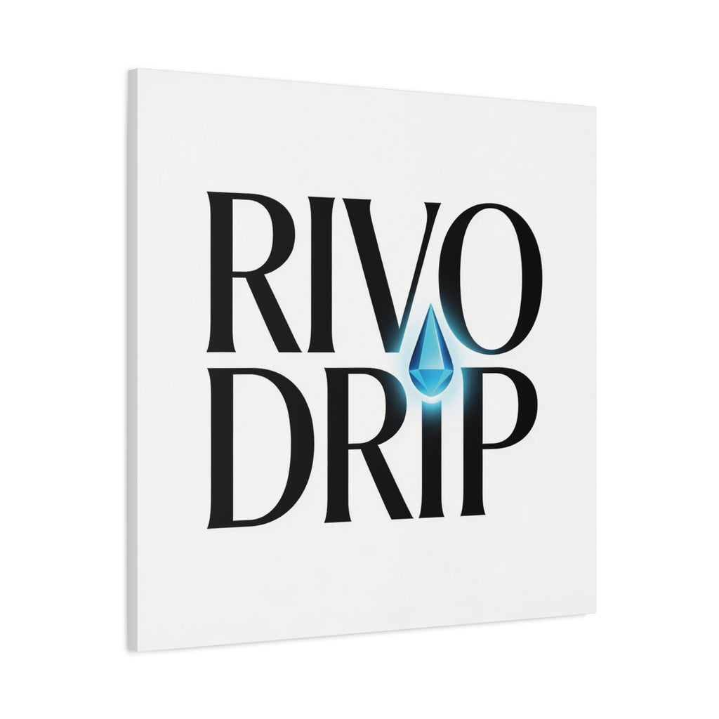 Personalize Logo Matte Canvas Print — Stretched Wall Art with Blue Droplet