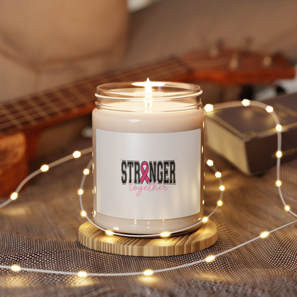 Stronger Together Candle | Breast Cancer Awareness Soy Candle, Pink Ribbon 9oz