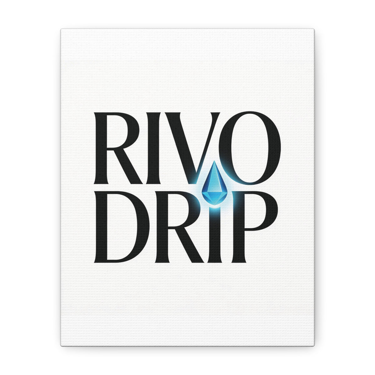 Personalize Logo Matte Canvas Print — Stretched Wall Art with Blue Droplet