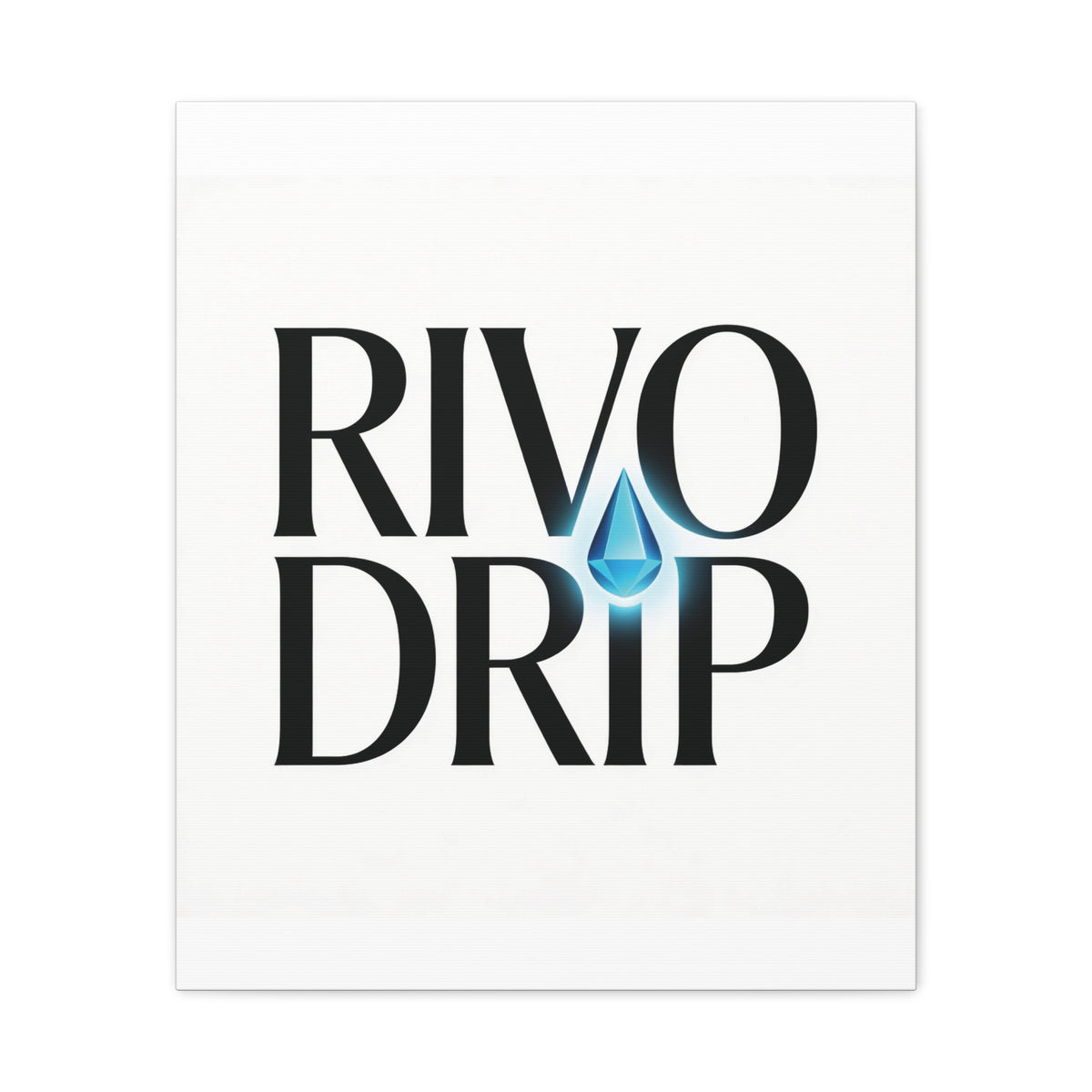 Personalize Logo Matte Canvas Print — Stretched Wall Art with Blue Droplet
