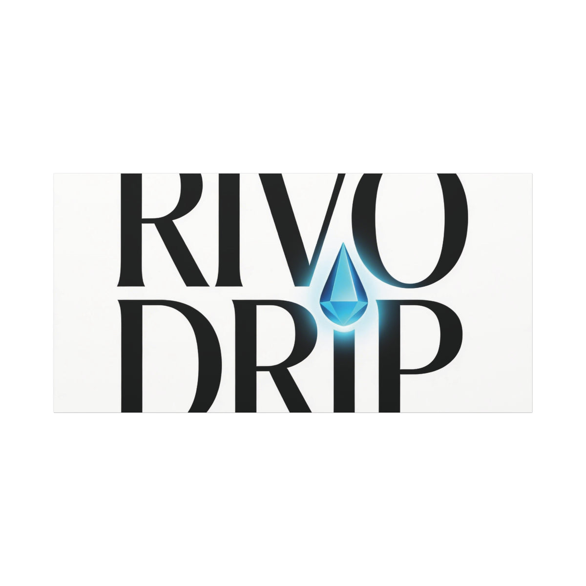 Personalize Logo Matte Canvas Print — Stretched Wall Art with Blue Droplet