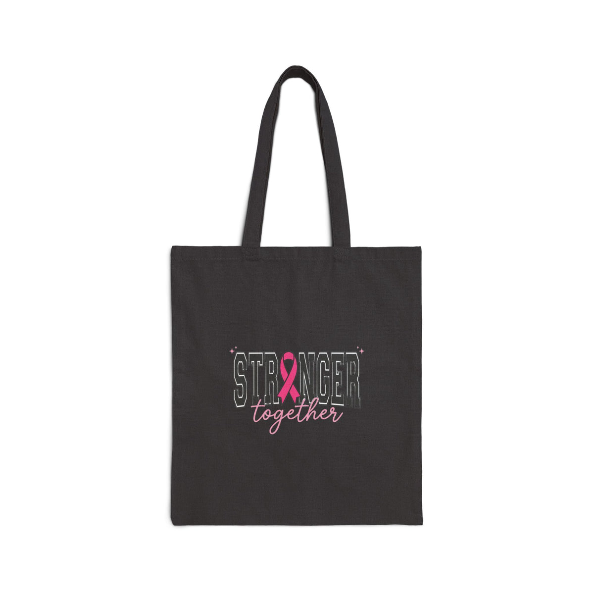 Stronger Together ribbon Tote | Breast Cancer Awareness, Pink Support