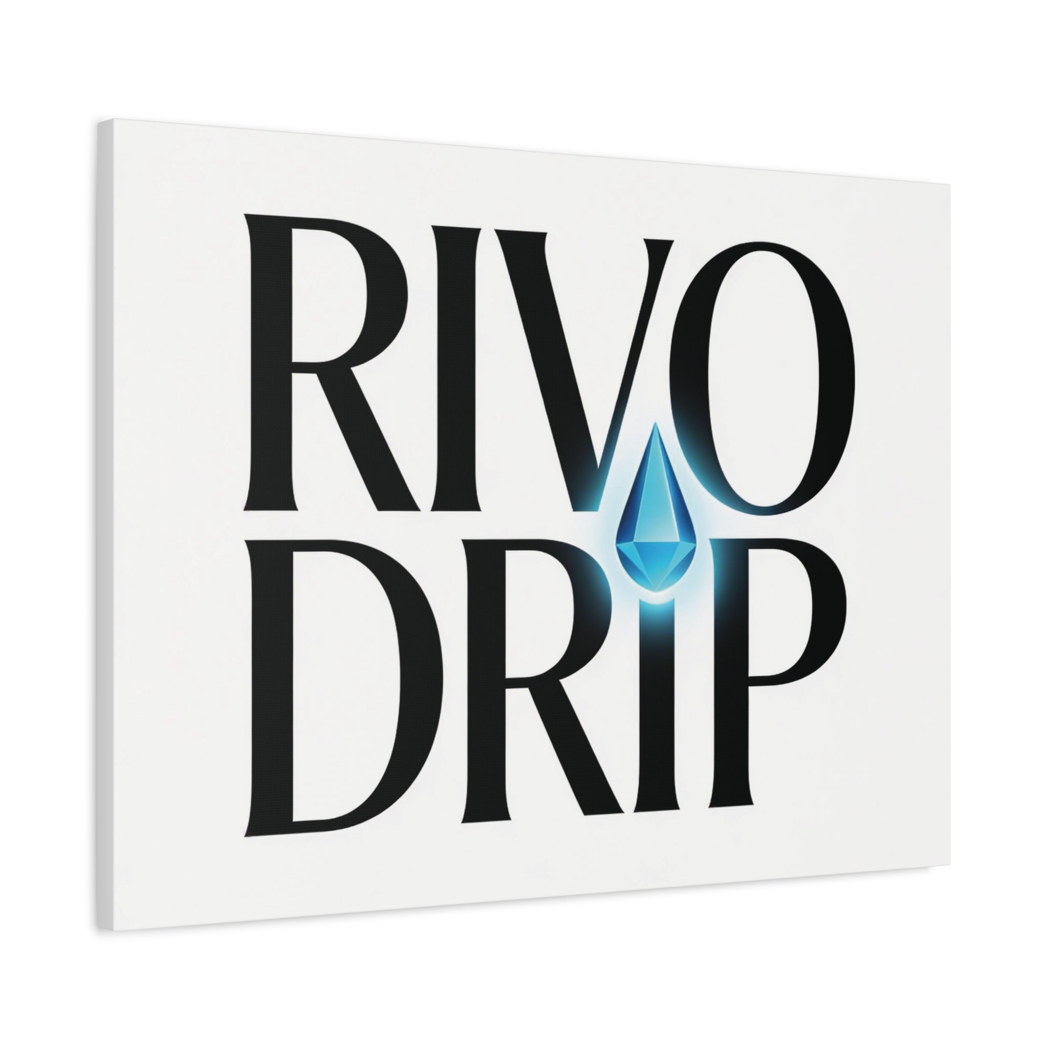 Personalize Logo Matte Canvas Print — Stretched Wall Art with Blue Droplet