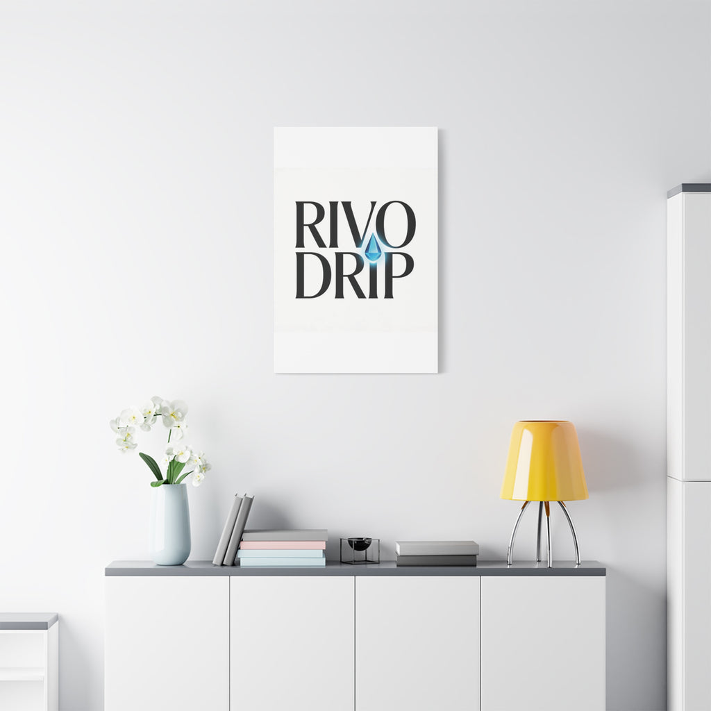 Personalize Logo Matte Canvas Print — Stretched Wall Art with Blue Droplet