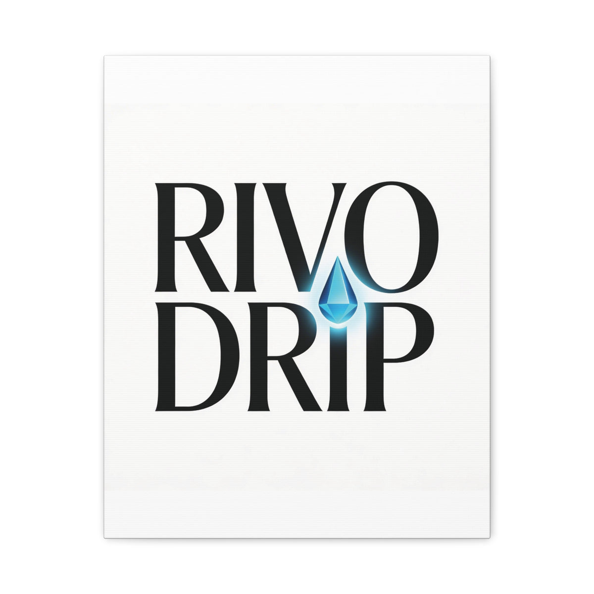 Personalize Logo Matte Canvas Print — Stretched Wall Art with Blue Droplet