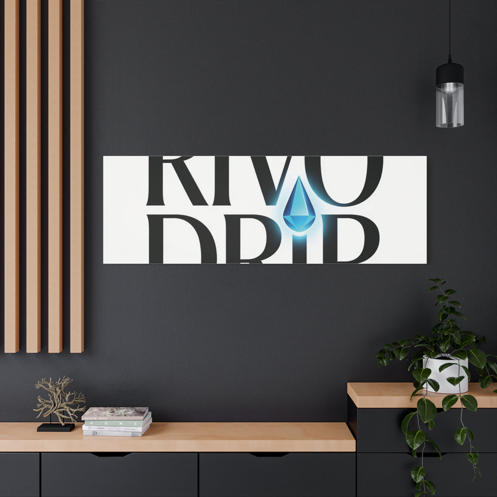 Personalize Logo Matte Canvas Print — Stretched Wall Art with Blue Droplet