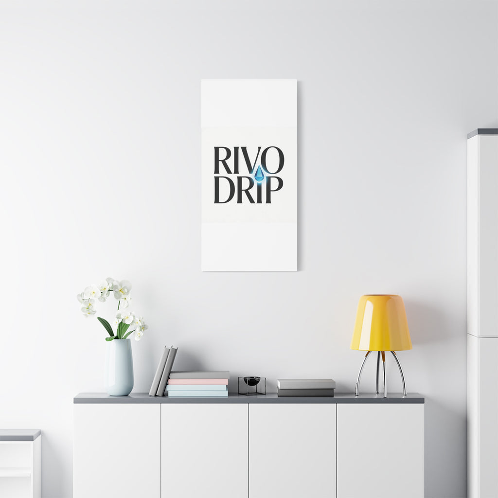 Personalize Logo Matte Canvas Print — Stretched Wall Art with Blue Droplet