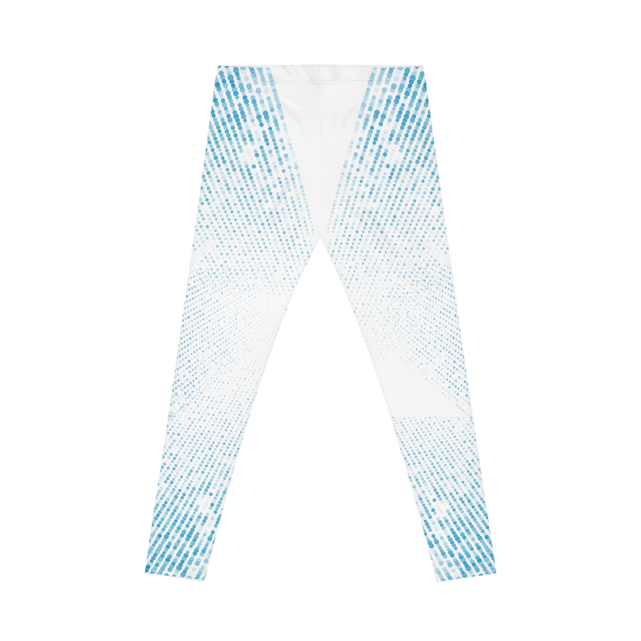Blue Pixel Fade Leggings — Women's Casual All-Over Print