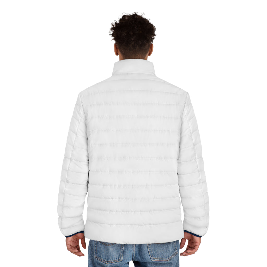 World Map Colorblock Puffer Jacket