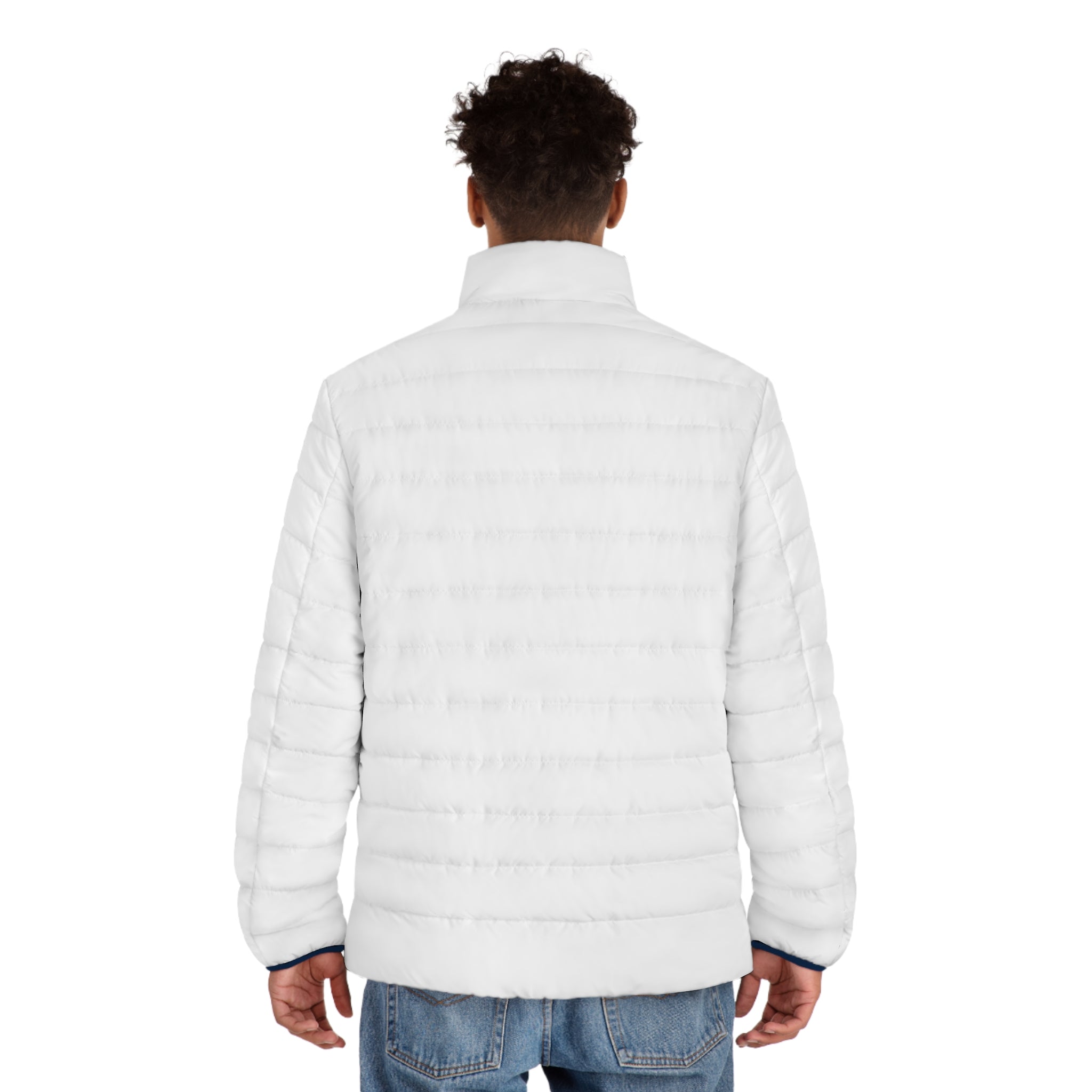 World Map Colorblock Puffer Jacket