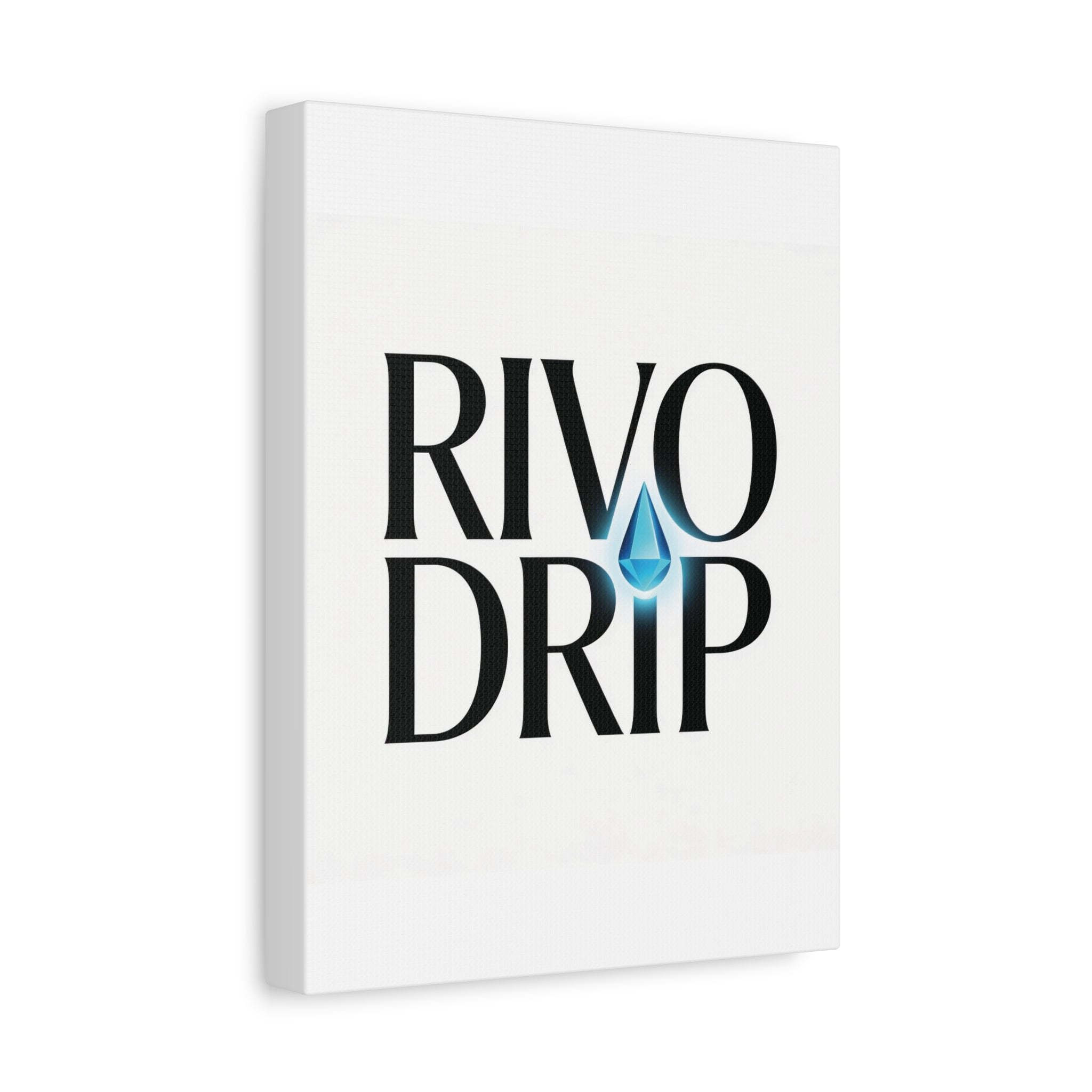 Personalize Logo Matte Canvas Print — Stretched Wall Art with Blue Droplet
