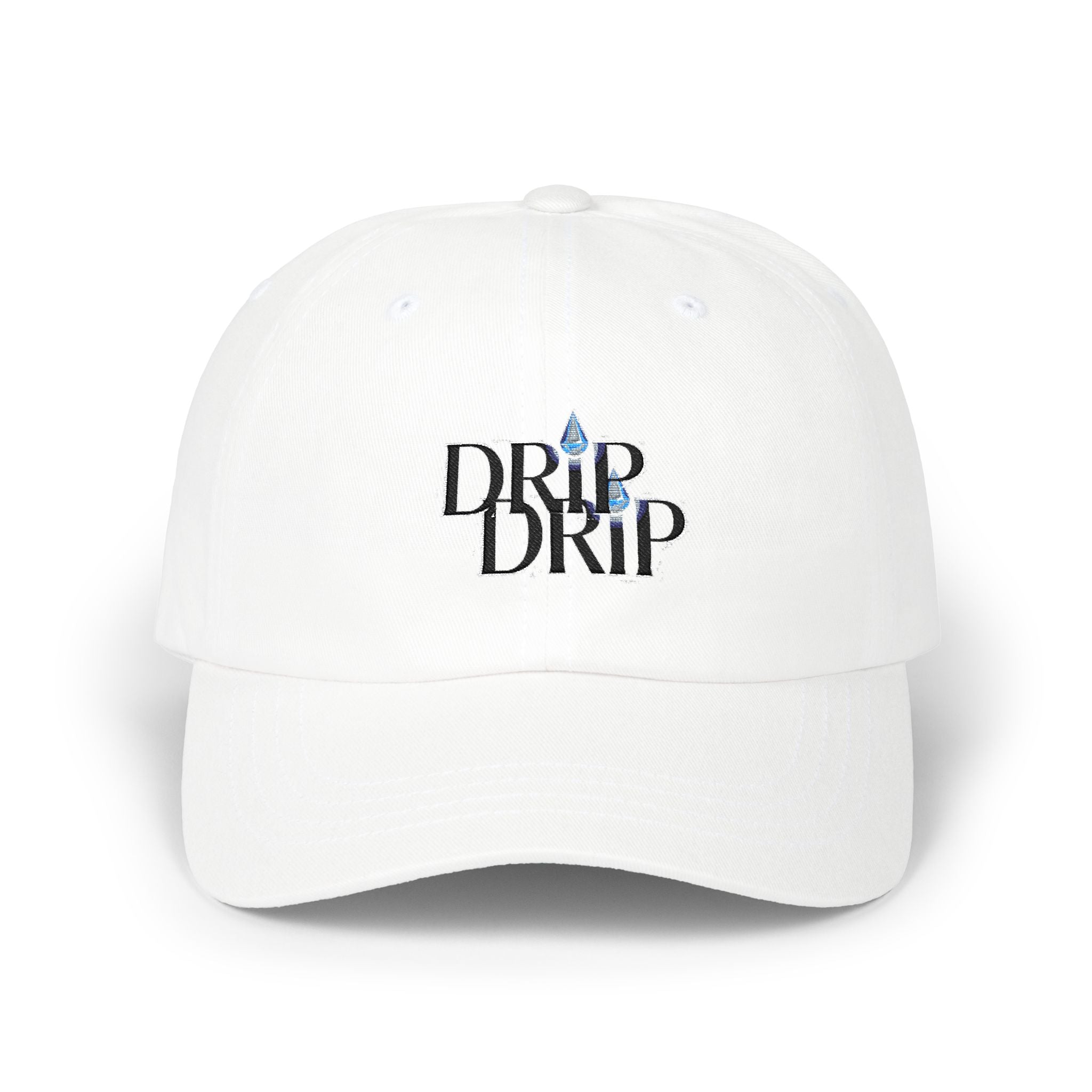 Dad Cap — "Drip Drip" Embroidered Waterdrop Logo Baseball Hat