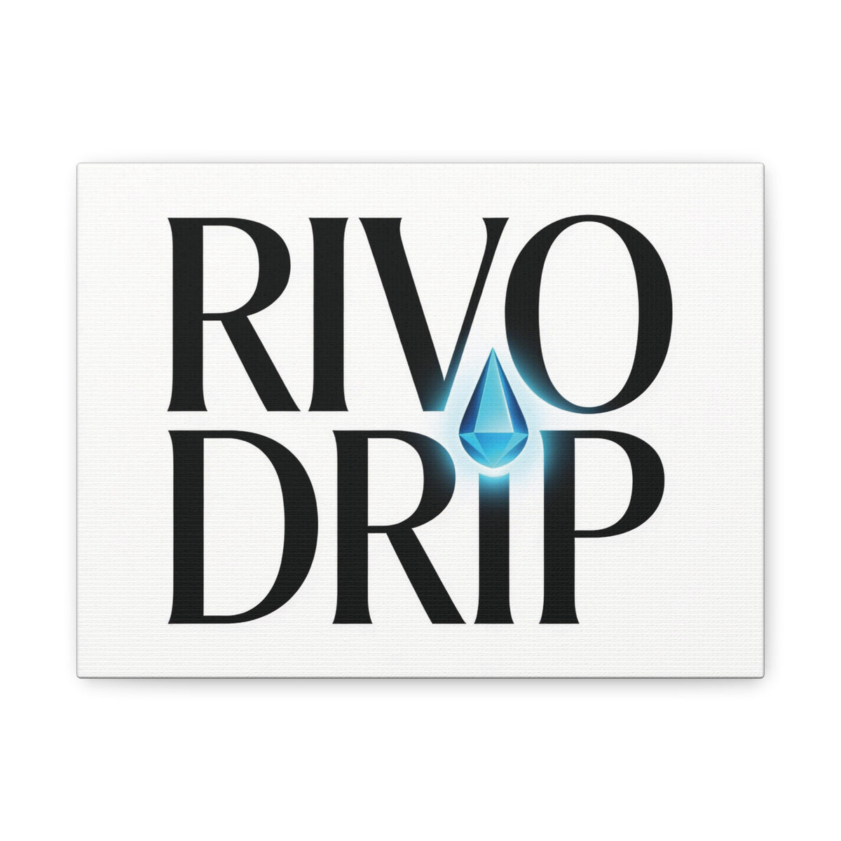 Personalize Logo Matte Canvas Print — Stretched Wall Art with Blue Droplet