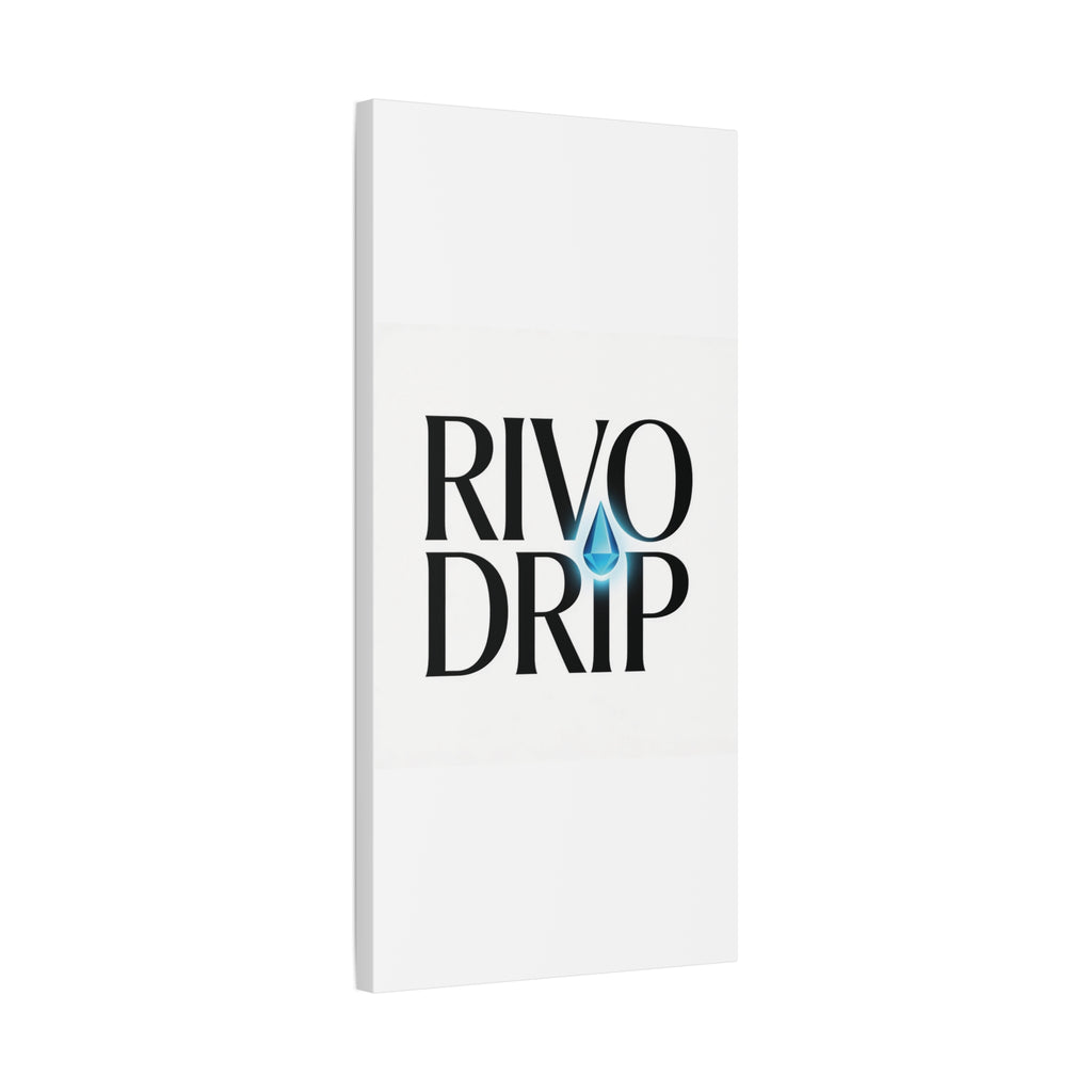 Personalize Logo Matte Canvas Print — Stretched Wall Art with Blue Droplet