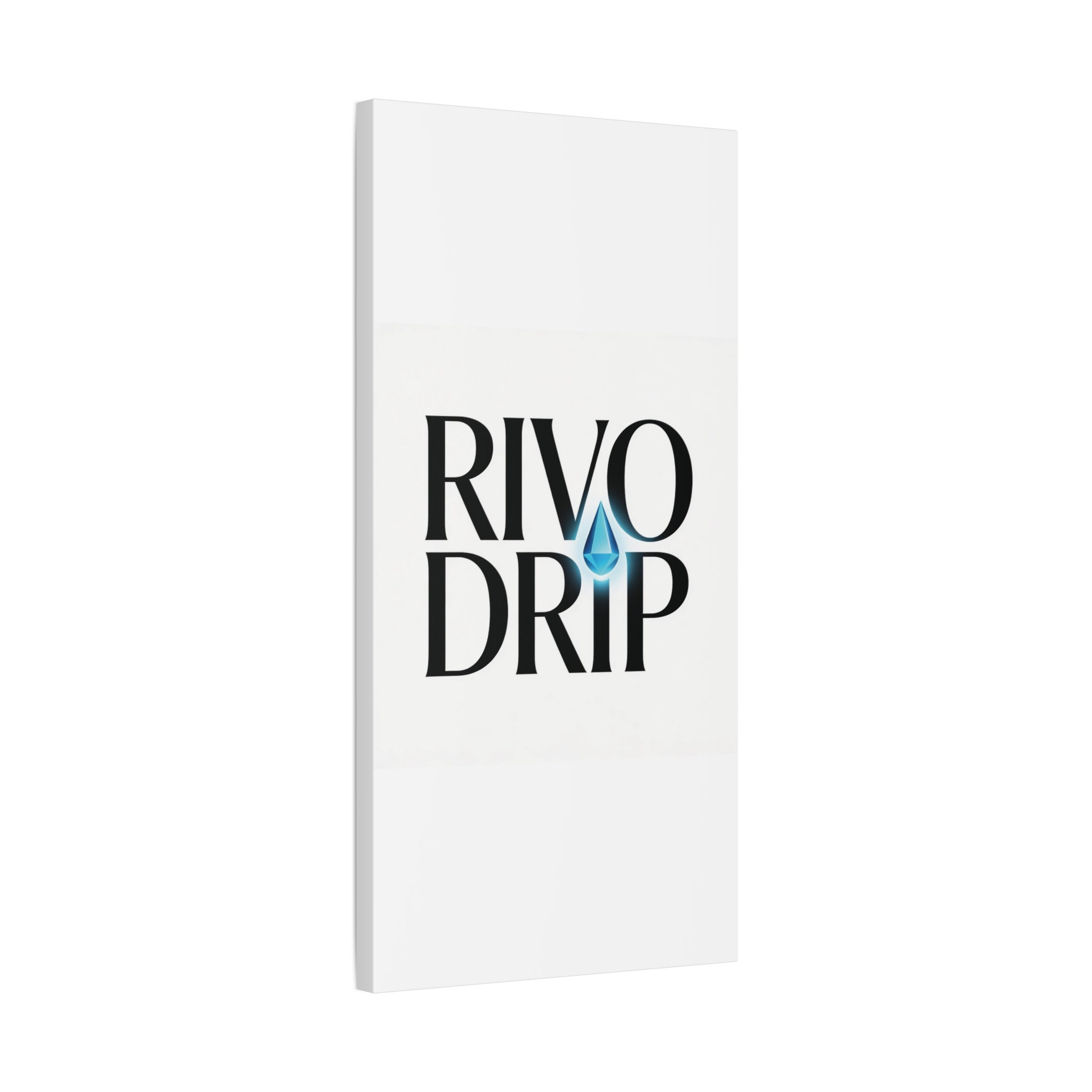 Personalize Logo Matte Canvas Print — Stretched Wall Art with Blue Droplet