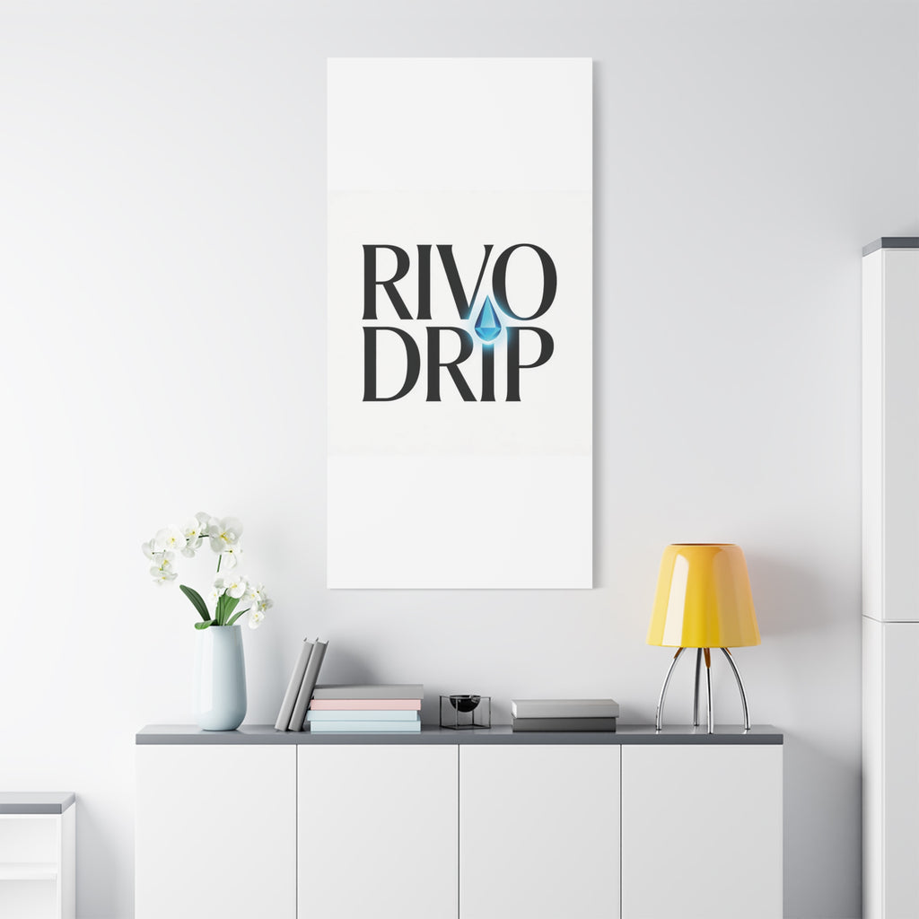 Personalize Logo Matte Canvas Print — Stretched Wall Art with Blue Droplet