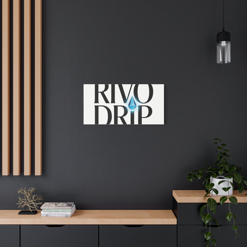 Personalize Logo Matte Canvas Print — Stretched Wall Art with Blue Droplet