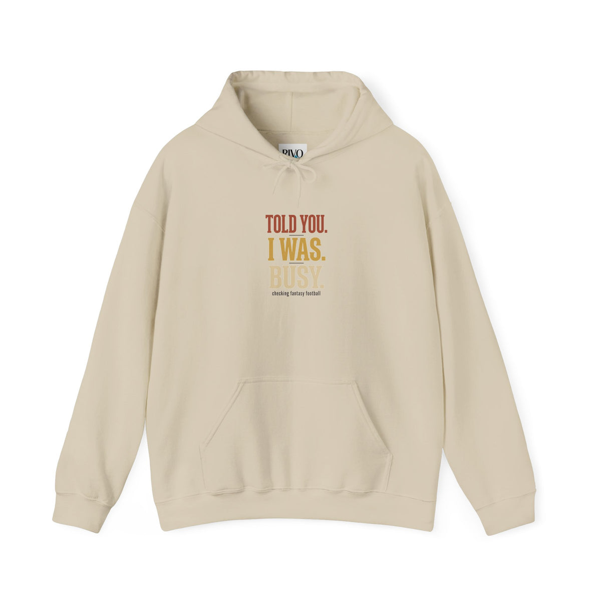 Told You I Was Busy Hoodie — Minimalist Text Graphic Pullover