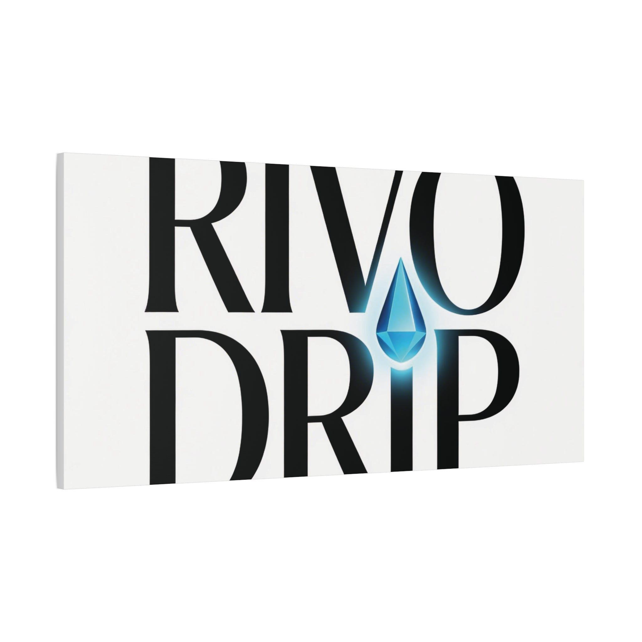 Personalize Logo Matte Canvas Print — Stretched Wall Art with Blue Droplet