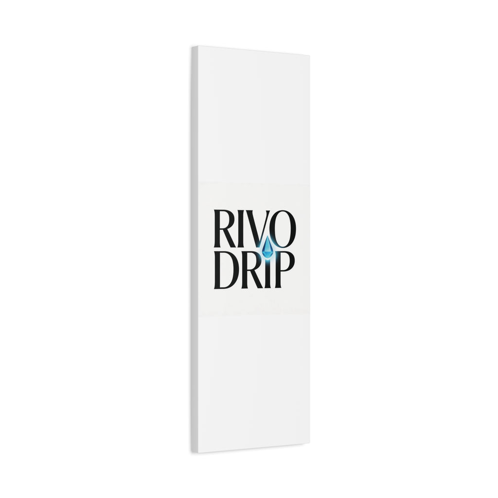 Personalize Logo Matte Canvas Print — Stretched Wall Art with Blue Droplet