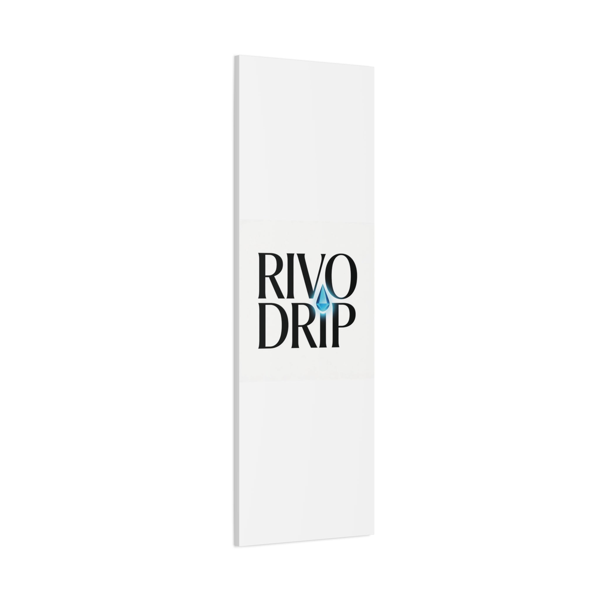 Personalize Logo Matte Canvas Print — Stretched Wall Art with Blue Droplet