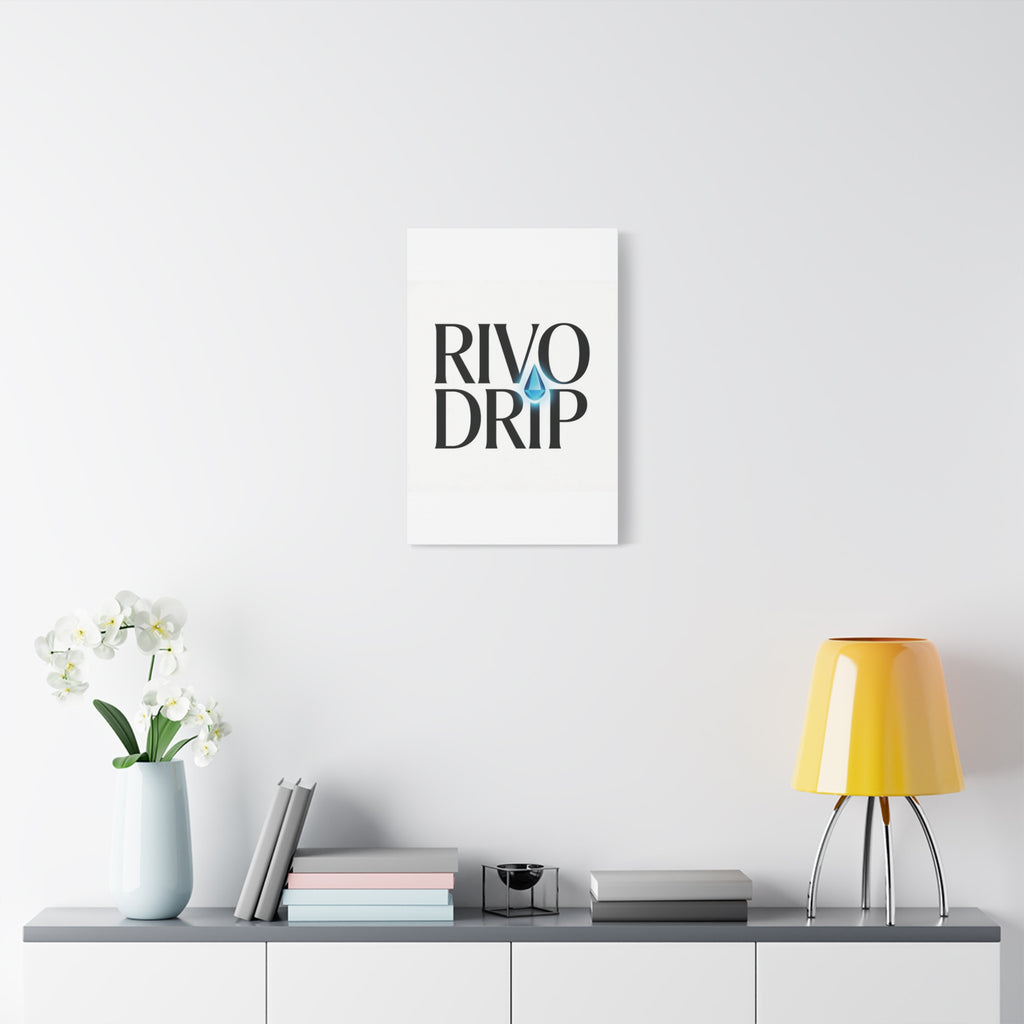 Personalize Logo Matte Canvas Print — Stretched Wall Art with Blue Droplet