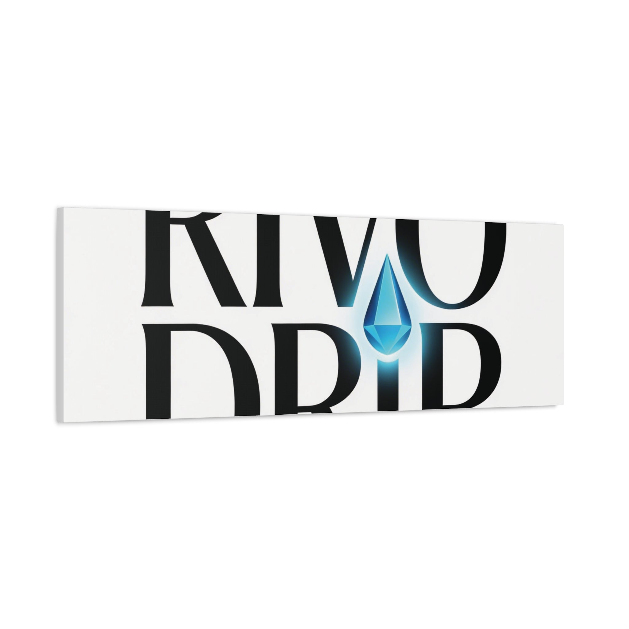 Personalize Logo Matte Canvas Print — Stretched Wall Art with Blue Droplet