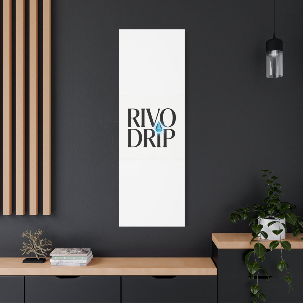 Personalize Logo Matte Canvas Print — Stretched Wall Art with Blue Droplet