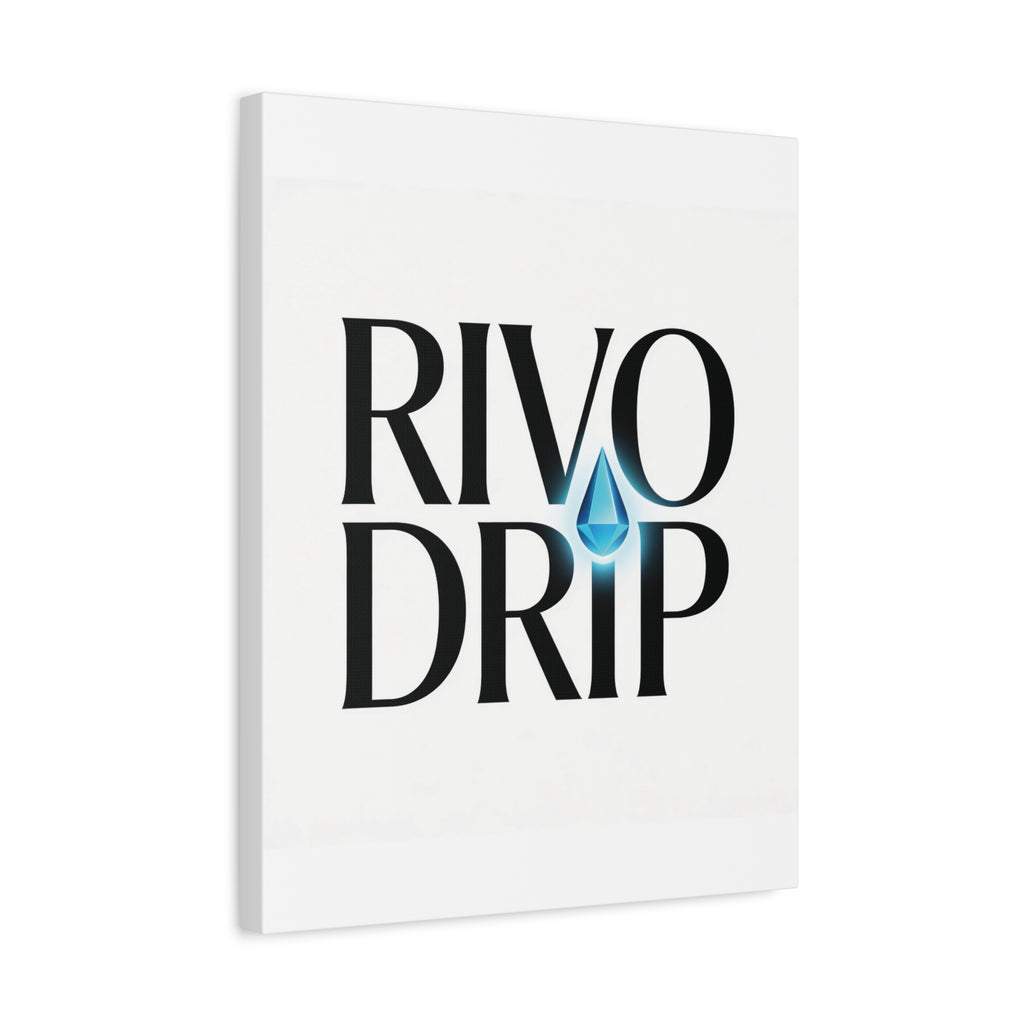 Personalize Logo Matte Canvas Print — Stretched Wall Art with Blue Droplet