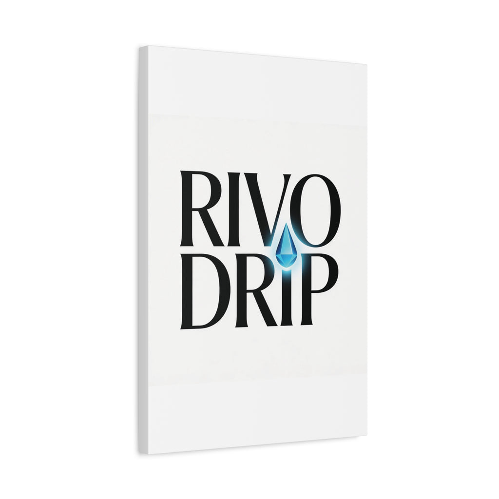 Personalize Logo Matte Canvas Print — Stretched Wall Art with Blue Droplet